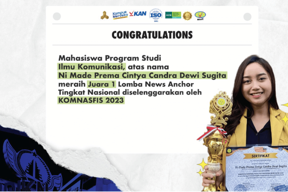 Mahasiswa Universitas Pendidikan Nasional, Putu Nadia Monica Putri, Raih Penghargaan Juri Institusi Favorit dalam KDMI Tingkat Nasional 2023