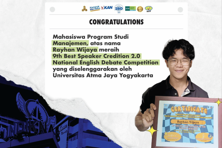Rayhan Wijaya, Mahasiswa Manajemen Undiknas, Raih Predikat 9th Best Speaker di Credition 2.0