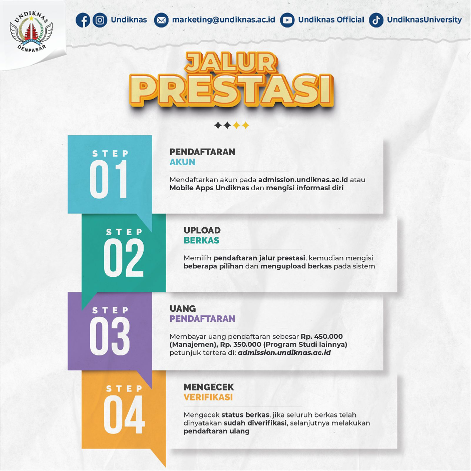 Join Undiknas and be part of the Achievement Generation, Registration for Universitas Pendidikan Nasional Achievement Pathway Students 2024/2025 has been opened