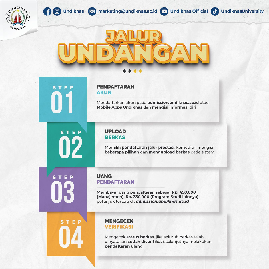 Pendaftaran Mahasiswa Jalur Undangan Universitas Pendidikan Nasional Resmi diBuka. Universitas swasta terbaik diBali